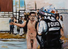 nude.man.police (lpastel a- Leinwand, 2019)